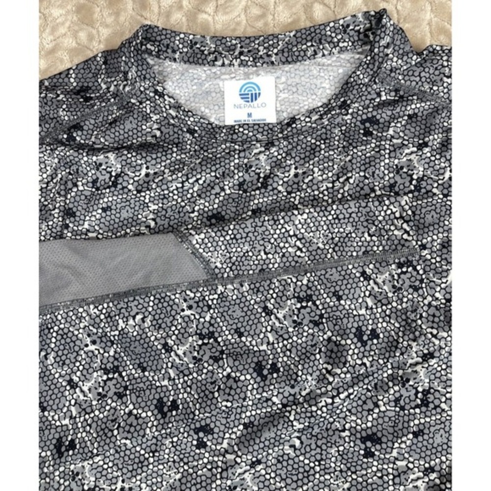 Nepallo Long Sleeve T-Shirt Men M Gray Reptile‎ Snakeskin Print